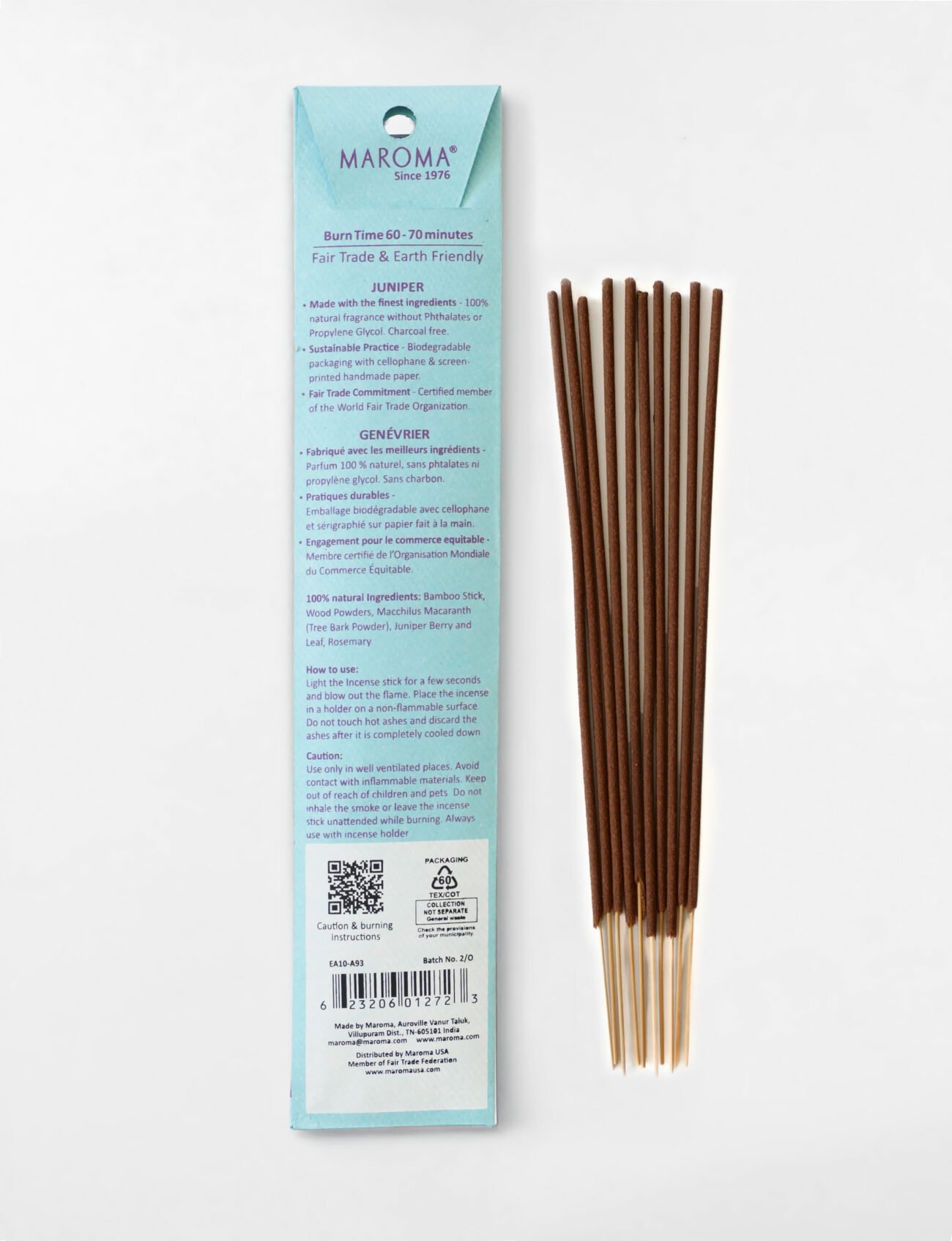 千年樹香ー神木の力を紫煙に乗せて Juniper Incense Sticks - Maroma