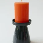 Ceramic Pillar Candle Holder Black