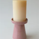 Ceramic Pillar Candle Holder Pink