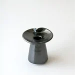 Ceramic Tapper Candle Holder Black
