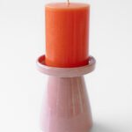 Ceramic Pastel Pink Pillar Candle Holder