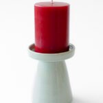 Ceramic Pastel Green Pillar Candle Holder
