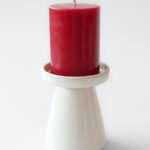 Ceramic White Pillar Candle Holder