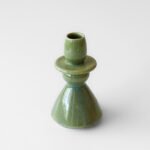 Ceramic Green Taper Candle Holder - Small