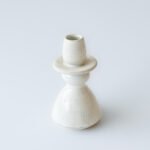 Ceramic White Taper Candle Holder - Small
