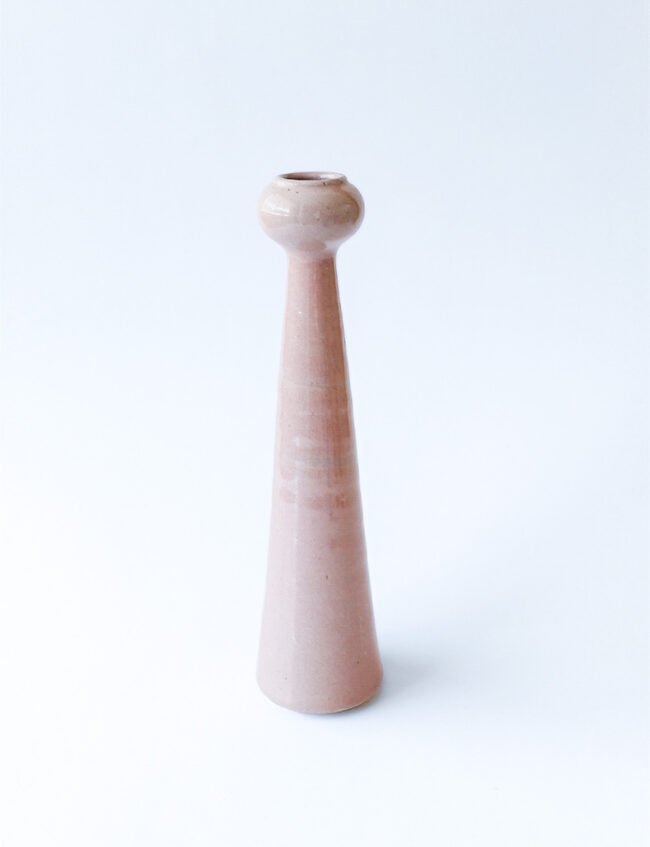 Ceramic Light Pink Taper Candle Holder
